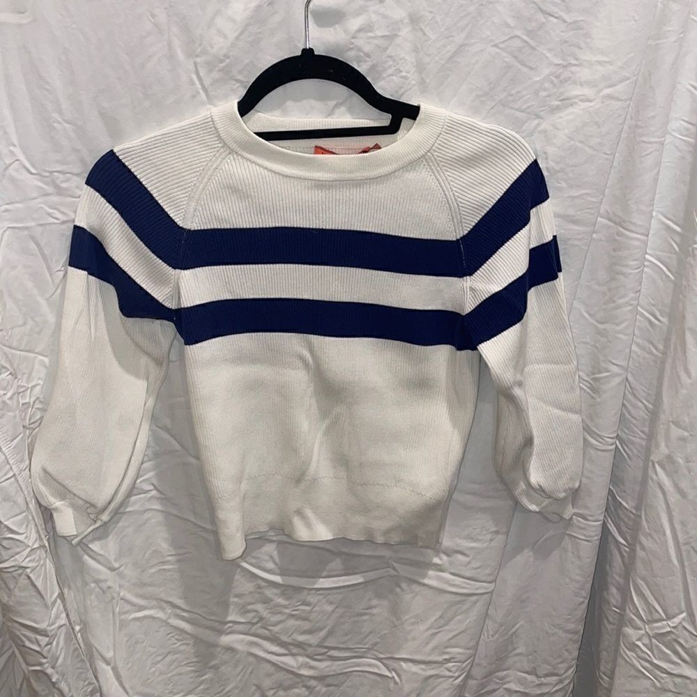 MANNING CARTELL navy and white top size M